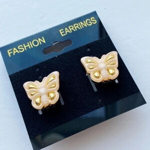 Vintage Handmade Butterfly Button Earrings